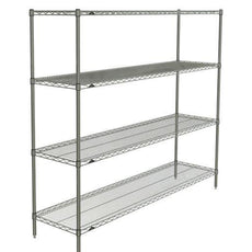 Metro N376C Super Erecta 4-Shelf Industrial Wire Shelving Starter Unit, Chrome, 18" x 72" x 63"