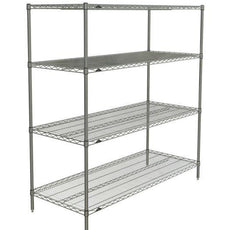 Metro N566BR Super Erecta 4-Shelf Industrial Wire Shelving Starter Unit, Brite, 24" x 60" x 63"