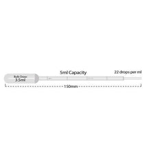 Transfer pipette- 5ml- large bulb- non-sterile- bulk pack- 250/pk-P4111-00