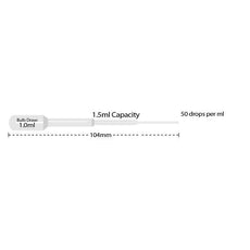 Transfer pipette- 1.5ml- small bulb- extended tip- non-sterile- bulk pack- 500/pk-P4121-01