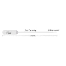 Transfer pipette- 5ml- extended tip- sterile- individually wrapped- 500/cs-P4122-11