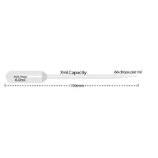 Transfer pipette- 7ml- large bulb- extended tip- non-sterile- bulk pack- 400/pk-P4123-01