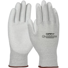 Seamless Knit Nylon/Carbon Fiber with Polyurethane Coated Grip, Gray, Large - PDESDNYL