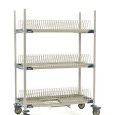MetroMax i PR48VX2-XDR Mobile Drying Rack with Three Tray Racks and Drip Tray, 26" x 50" x 68"