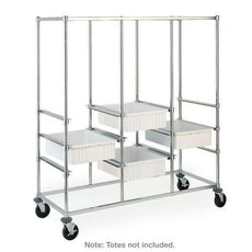Metro PT3C-5MP Triple-Bay Tote Rack, 26" x 60.875" x 68", Polyurethane Casters
