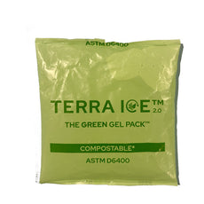 Compostabag Ice Packs, 12oz, 6"x6"x0.75", Refrigerant Gel, Compostable, 48/Case - PFGP012