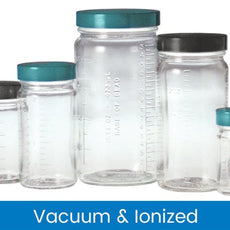 Qorpak Graduated Medium Round Bottle Beakers, Vacuum & Ionized 48/Case - GLC-07983