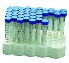 15mL Polypropylene Centrifuge Tubes - Conical, Paperboard Rack, Sterile, 25/Rack, 500/CS - 007106