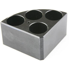 Aluminum Blue quarter reaction block, 4 holes 30 ml reaction vessel 28mm dia x 30mm depth - 18900004