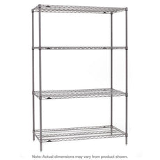 Metro SE-186074K4-S-4 Super Erecta 4-Shelf Industrial Wire Shelving Starter Unit, Metroseal Gray Epoxy, 18" x 60" x 74"