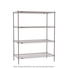 Metro SE-216063K4-S-4 Super Erecta 4-Shelf Industrial Wire Shelving Starter Unit, Metroseal Gray Epoxy, 21" x 60" x 63"