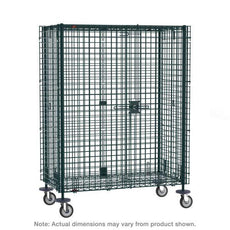Metro SEC53DK3 Super Erecta Mobile Security Shelving Unit, Metroseal Green Epoxy, 27.25" x 40.75" x 67.9375"