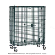 Metro SEC53EK3 Super Erecta Mobile Security Shelving Unit, Metroseal Green Epoxy, 27.25" x 40.75" x 67.9375"