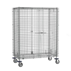 Metro SEC55ECQ qwikSLOT Mobile Security Shelving Unit, Chrome, 27.25" x 52.75" x 67.9375"