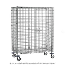 Metro SEC56DCQ qwikSLOT Mobile Security Shelving Unit, Chrome, 27.25" x 65" x 67.9375"