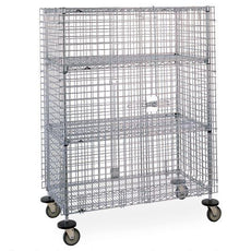 Metro SEC56EC Super Erecta Mobile Security Shelving Unit with 2 Intermediate Shelves, Chrome, 27.25" x 65" x 67.9375"