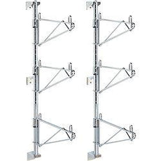 Metro SW25C Super Erecta Post-Type Wall Mount End Unit Kit, Chrome, for 14" Shelf Width, 3 Shelf Levels