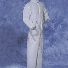 Tians Coveralls, White Med. Wt. Spp, Collar, EW, EB, 5xl, 25/Cs - 215883-5XL