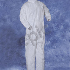 Tians Coveralls, White MP Coated, Collar, EW, EA, EB, LRG, 25/Cs - 216853-L