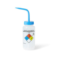 UniSafe Distilled Water Vented Wash Bottle, Blue, Pack of 6 - UN370054