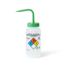 UniSafe Ethyl Acetate Vented Wash Bottle, Green, Pack of 6 - UN370056