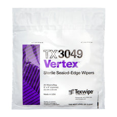 Texwipe Sterile VERTEX High Sorption Dry Wiper 9" x 9" Sealed edge, 500 wipers/Cs - TX3049