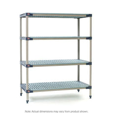 MetroMax 4 X316G4 4-Shelf Plastic Industrial Shelving Starter Unit, 18" x 24" x 63"