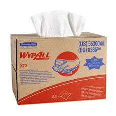 WypAll X70 Wipers, Kimberly-Clark Professional White200/BRAG Box 31.8×42.7 cm (121/2×1613/14") - 76325-982